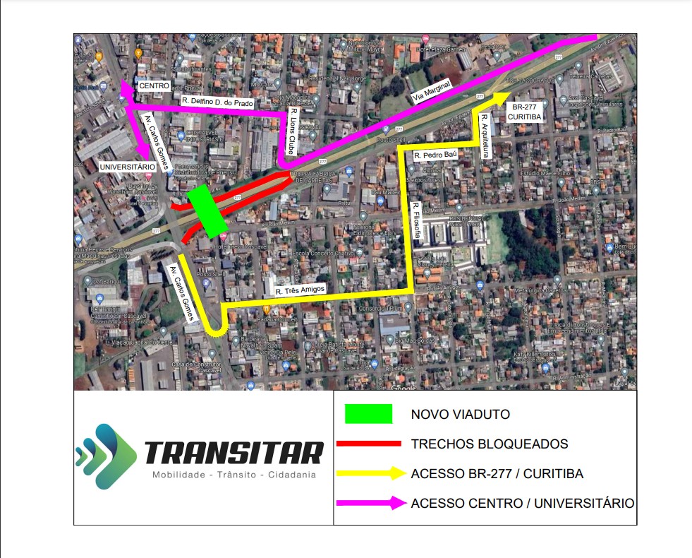 duplicacao-de-viaduto-bloqueia-acesso-de-motoristas-a-br-277,-em-cascavel;-confira-alteracoes-no-transito